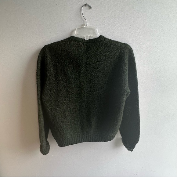Vintage 50s Forest Green Boucle Wool Cardigan *LOWBALLERS WILL BE BLOCKED* - Picture 2 of 3